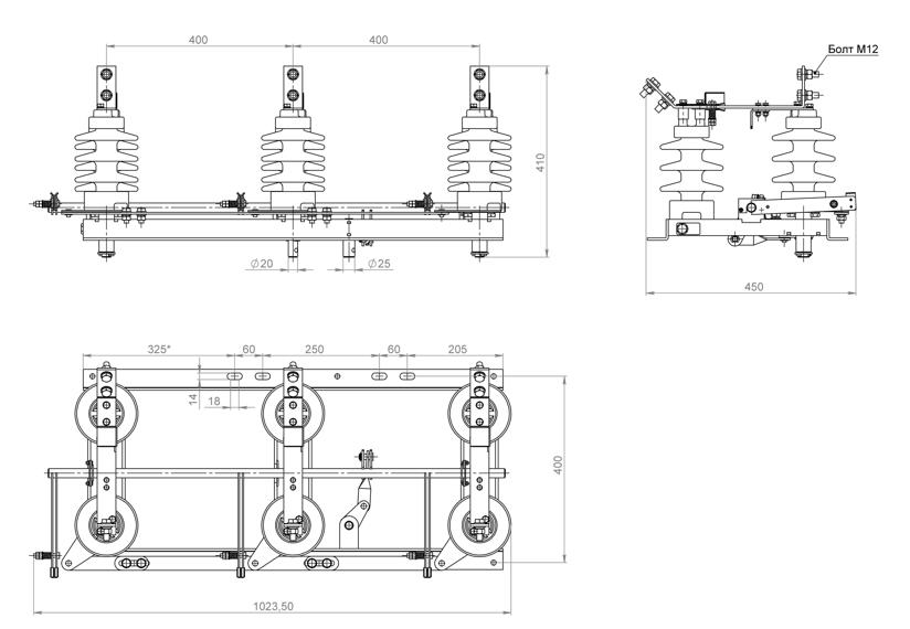 Разъединитель РЛНД 1 10 630 (c шарниром) 