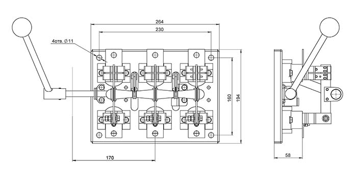 Рубильник РБ 32 250А Рубильник РБ 32 250А