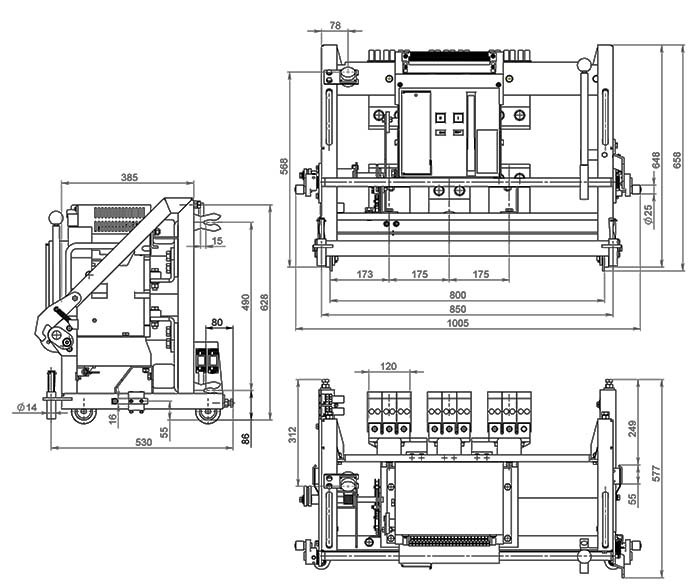 Габаритные размеры АВ2М 10СВ-53-41 400А